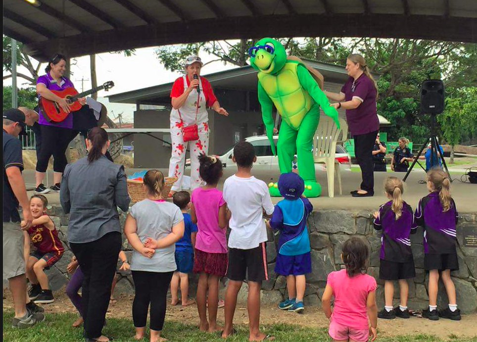 South Cairns turtle on stage